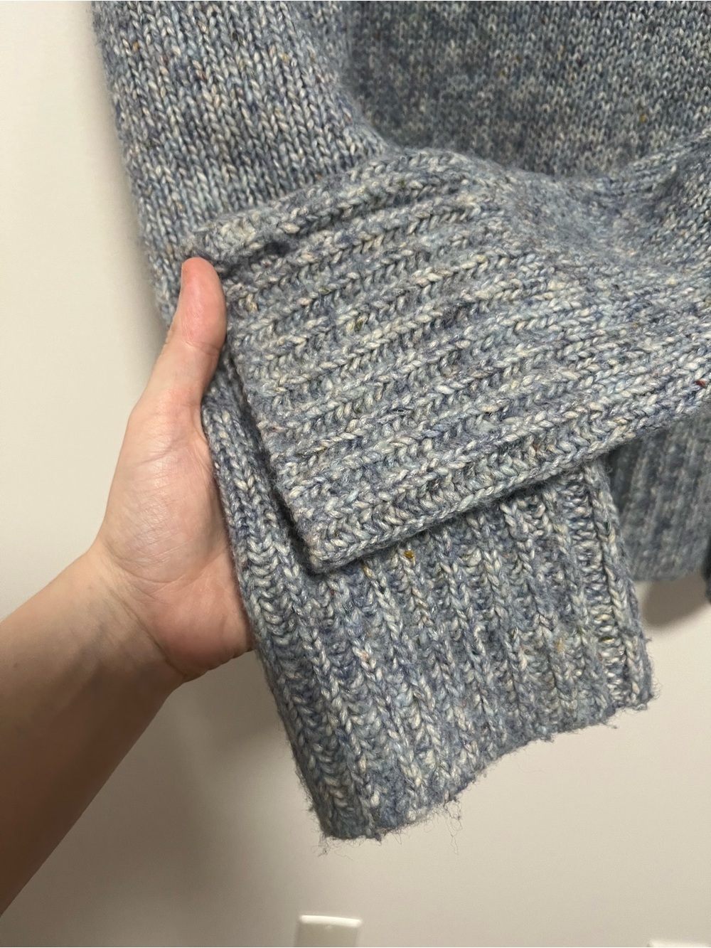 Tuckernuck Wool Blend Knit Blue Chunky Marked Sweater Medium - Picture 3 of 8